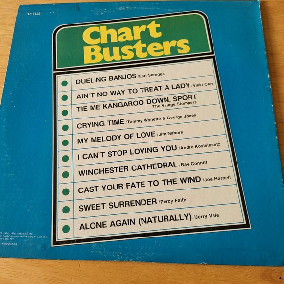 CHART BUSTERS LP 1980 Columbia House Various Hits 1P 7122 Pop Vinyl Record LP4 - Picture 3 of 10